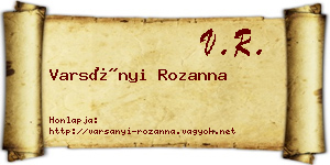 Varsányi Rozanna névjegykártya